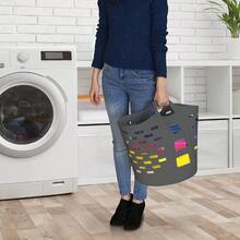 Clorox - Cesta flexible para ropa de cama recámara y almacenamiento cesta redonda portátil con asas de transporte 1 bushel color gris - Gris+1 bushel - Ver 1
