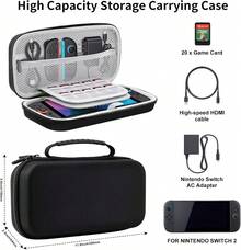 Lmcpa Carrying Case For Nintendo Switch 2 (2025) 7.9 Inch, Protective Hard Shell Portable Switch Travel Case, Lightweight And Large Capacity, Accessories For Switch 2, Black - Black - View 5