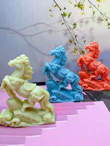 1个马形硅胶蜡烛模具 DIY香薰蜡烛石膏扩香石家居装饰配件 - 白色 - 查看 3