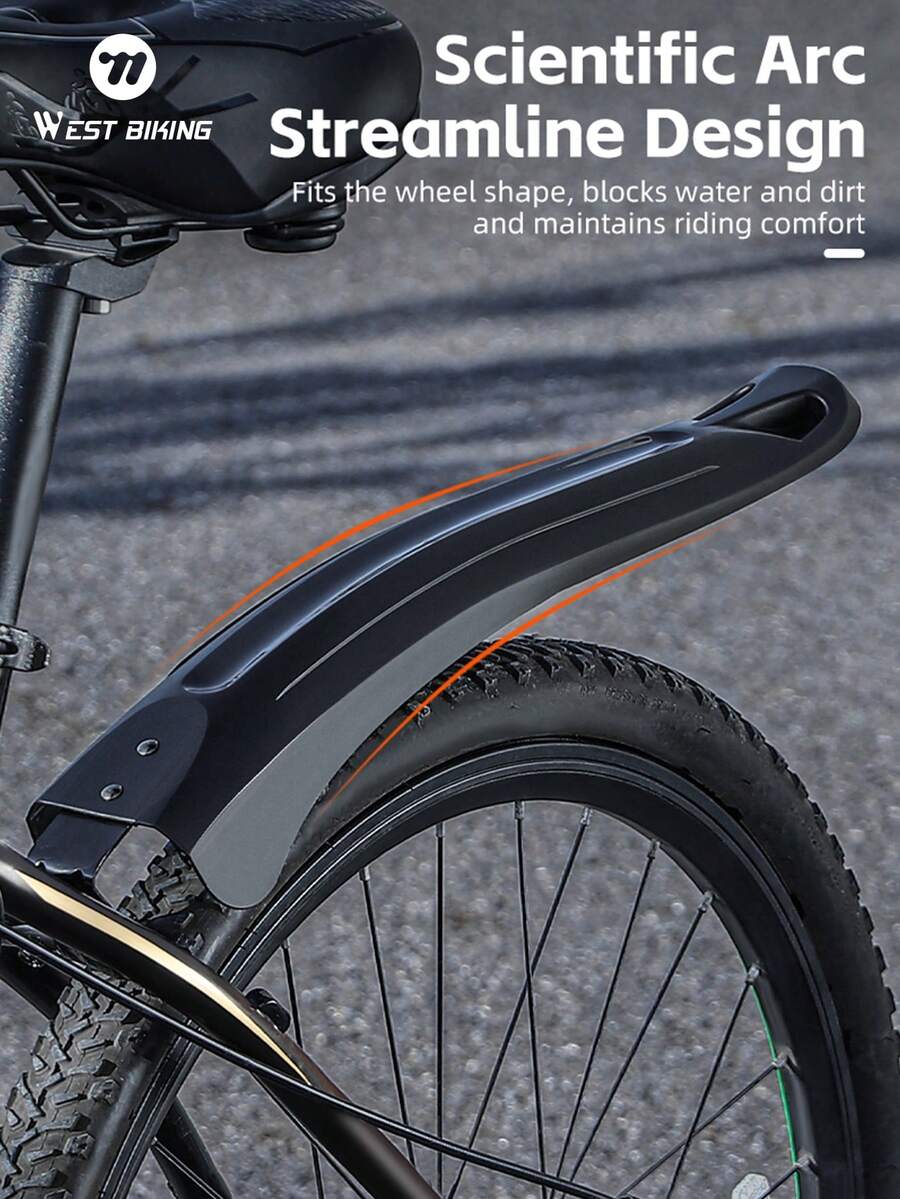 WEST BIKING Widened Durable Bicycle Fenders 26/27.5/29 Inches Mountain Road Bike Front Rear Quick Release Fenders