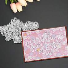 Troqueles de corte para mensajes creativos de tarjetas de felicitación, herramienta de fabricación de tarjetas, plantillas de troquelado para hacer tarjetas de regalo, kit de manualidades de scrapbooking y estampado para álbumes DIY - Plateado - Ver 1