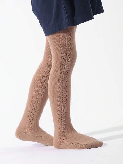 1件装女童连裤袜，透气透明网眼婴儿连裤袜