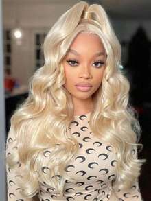 Uveous 34 Inch 613 Lace Front Wig Human Hair 13x4 Blonde Body Wave Lace Front Wig Human Hair Pre Plucked With Baby Hair  HD Lace Wig Human Hair 200% Density Colored Wigs - S613 - Xem 4