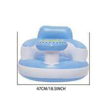 1pc Inflatable Baby Seat With Bowl Holder - Portable Floor Supported Seat For 3-36 Months Babies, Built-In Air Pump, Soft PVC Material, Pink/Blue, Suitable For Baby Sitting And Feeding, Baby Highchair - Multicolor - View 8