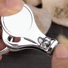 3-In-1 Portable Stainless Steel Nail Clipper And Bottle Opener With Keychain - Silver - View 2