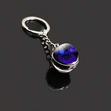 1pc New 12 Zodiac Keychain, Starry Sky Luminous Keychain, Time Stone Glass Ball Keychain, Pendant Keychain Gift Gifts For Mother, Father, Graduation, And Teacher - Multicolor New-1 - View 8