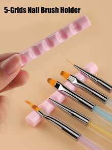 Nail Art Pen Holder, 5-Compartment Nail Art Brush Holder, Acrylic Display Stand, Nail Art Tool Display Rack - Multicolor - View 5