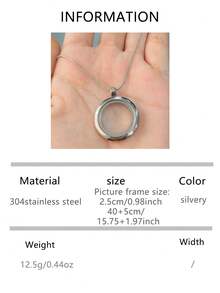 Openable Round Glass Photo Frame Necklace | Durable Design | Personalized Memory Display Accessory, Suitable For Family, Couples, Memorial - Multicolor - View 13