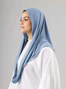 1 chiếc khăn trùm đầu màu trơn cổ điển dùng ngay cho nữ, khăn quàng cổ may sẵn, khăn xếp nhiều kiểu có thể điều chỉnh, vải viscose mềm mại thoải mái, thích hợp để mặc hàng ngày, chơi thể thao, tập yoga - Nhiều màu - Xem 21