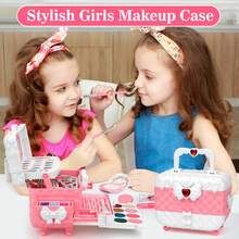 56 PCS Kids Makeup Kit For Girls, Toybundles, Washable Real Makeup Set, Kids Makeup, Kids Jewelry Toys For Girls, Dress-Up Jewelry Set, Princess Jewelry Christmas Birthday Gifts For Girls Ages 3 4 5 6 7 8 9 10 11 12, Kids Toys - 粉色 - 查看 5
