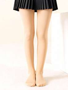 1 件装儿童纯色高密度紧身连裤袜女童芭蕾舞长袜 - 杏色 - 查看 7