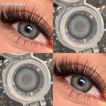 FUNSACHY Blue Big Eye Colored Contact Lenses (1 Pair) - Brown/Gray - Suitable For Student Use And Makeup Application - MARGARET-gRAY - View 2
