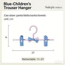 1/5 pièces Cintres à pantalon en plastique réglables et extensibles avec pinces à nœud - Supports à pantalon extensibles sans couture et antidérapants, convient pour la maison, gain d'espace, pour le placard, le rangement de la buanderie - Multicolore - Voir 7
