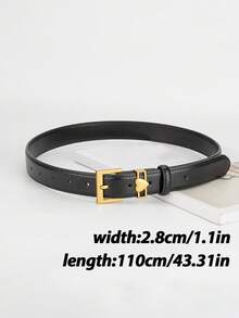 1/2pcs Vintage Square Heart Buckle Women's Belt, Minimalist Fashion Waist Belt, Waist Cincher, Elegant Versatile For Dresses, Pants, Coats, Indie Korean Style, Suitable For Daily Wear, Gift For Valentine's Day - Multicolor - View 5