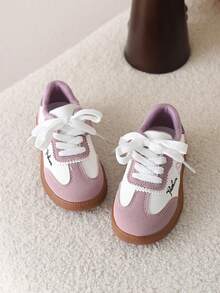 1 Pair Girls' Sports Sneakers, New Spring/Autumn Kids Low-Top Casual Shoes - Purple - View 4