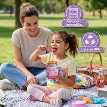 MAGMALIFE Contenedor Térmico para Alimentos MealGo , Disney Minnie  300ml (10oz), Acero Inoxidable Doble Pared, Con Cuchara/Tenedor, Mantiene Frío y Caliente, Boquilla Ancha, Antiderrames, Ideal para Niños - Rosa Roja - Ver 7