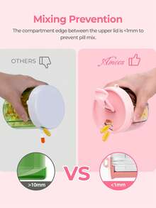 7-Compartment Portable Pill Organizer Box, Vitamin Storage Container With Anti-Mix Design, Large Opening For Easy Access