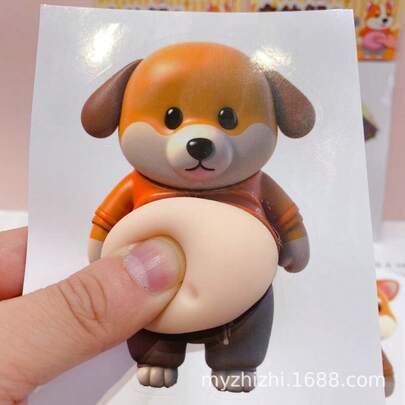 1pc Cute Dog Squeeze Toy, Stress Relief Toy, Car Crash Pad Sticker