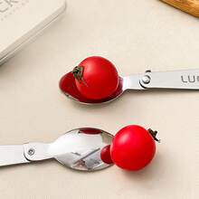 3Pcs/Set Portable Foldable Dinnerware Set, 304 Stainless Steel Folding Fork Spoon With Iron Cutlery Box, Cute Cartoon Pattern Reusable Tableware Set, Dishwasher , Suitable For Student And Adult Use In School, Office, Outdoor Camping, Picnic, Travel