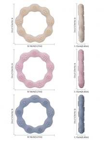 1pc Baby Teething Ring, 100% Silicone Teething Bracelet, Helps Baby Self-Soothe, Phthalate-Free, Baby Teething Toy, Silicone Baby Toy, Baby Toy, Tummy Time Training, Baby Christmas Gift, Baby Supplies - Multicolor - View 4