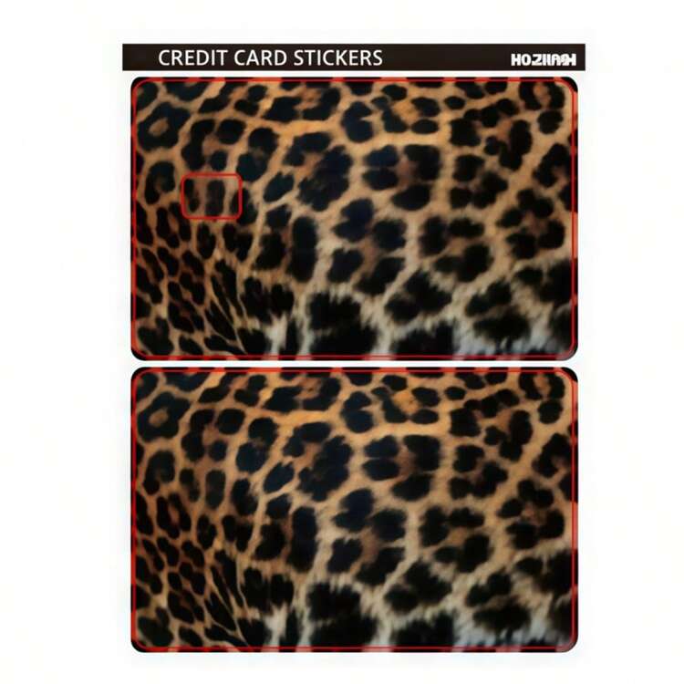 1pc Realistic Leopard Print Credit Card Sticker, High-End DIY Sticker, Makeup Blogger Same Style, Must-Have For Leopard Print Lovers, Decorate Transportation Card, Campus Card, Credit Card - Multicolor - View 7