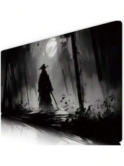 超大水彩武士鼠标垫，游戏桌垫，大号键盘垫，可水洗，橡胶防滑底，缝边，礼品鼠标垫，桌面保护垫，学习垫，多种尺寸可选，电脑键盘垫，笔记本电脑垫