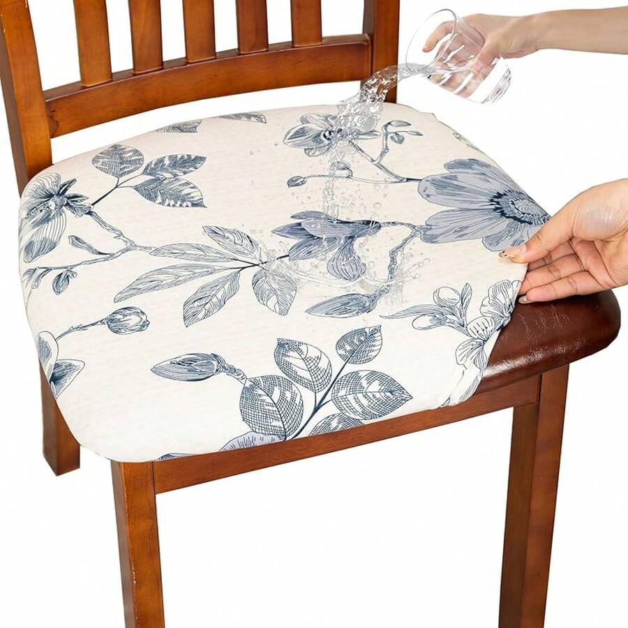 Stretch Non-Slip Soft Washable Dining Chair Covers Set Of 4, Yellow Cushion Slipcovers Kitchen And Dining Room Chairs - 22 - View 1