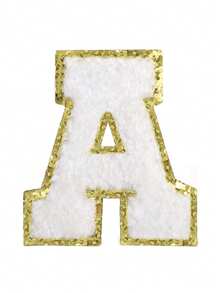 1个透明字母化妆包，时尚新款方形纯色化妆包，带刺绣字母，PVC防水便携式雪尼尔字母化妆收纳包，简约首字母贴纸旅行洗漱包，女士浴室字母印花洗漱包，夏季旅行、度假家居浴室装饰化妆收纳包，浴室配件返校季 - 綠色 - 查看 37