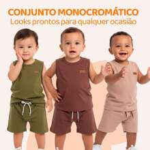 4-Piece Baby Boy Tank Top Set, Minimalist Monochromatic, Summer Style, Basic Style. - 彩色 - 查看 4