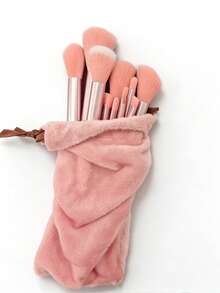 34/33/20/13-Pink Makeup Brush Set,Makeup Tool Set: Includes 13 Pink Makeup Brushes, Powder Puffs, And Makeup Sponge. Everyday Makeup Set, Travel Makeup Set, Brushes, Sponges, Headbands, And Toiletry Bag - An Essential Beauty Set." - Pink - View 3