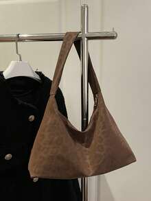 Fashionable Leopard Print Crescent Elegant Women's Shoulder Bag, Perfect For Shopping, Wallet Carrying, Young Ladies, College Students, Newlyweds, And Working Women. This Handbag Is Suitable For Office, University, Work, Business, Commuting, Outdoor Activities, Travel And Excursions. - Chocolate Brown - View 1