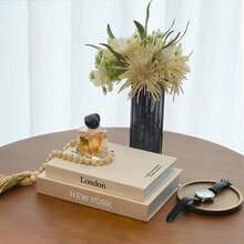 2本/套棕色和米色装饰书，咖啡桌装饰书，现代简约家居装饰 - 客厅、卧室仿真书，时尚逼真书籍