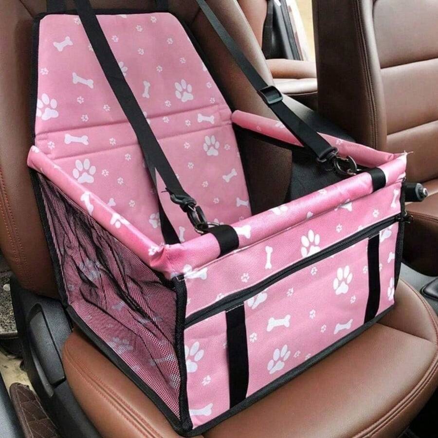 Dog Car Seat, Travel Pe-Style Dog Booster Seat, Breathable Dog Car Seat, With Adjustable Seat Belt Design, Travel Dog Car Seat Specially For Small Dt Cageogs - Hồng - Xem 1
