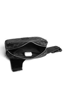 1pc Men's Nylon Chest Bag, Square Business Printed Contrast Design, Adjustable Shoulder Strap, Suitable For Sports, Fitness, Commuting, Casual, Thanksgiving Gift For Husband, Messenger Bag Phone Bag - Multicolor - View 4