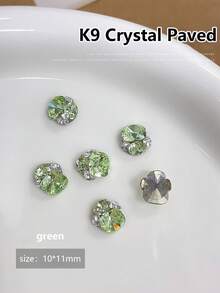 3件組高級K9底座方型水鑽，手工水晶疊層水鑽，美甲裝飾，超亮透明水鑽，不對稱形狀平底疊層水鑽，美甲水鑽球，水鑽與裝飾，裝飾配件，美甲配件指甲飾品 - 彩色 - 查看 12