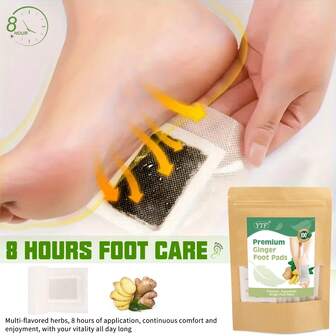 Natural Bamboo Vinegar Ginger Powder Foot Patches - 30pcs Deep Cleansing Foot Patch - Adhesive Sheetss For Foot Care - After Foot Bath Deep Cleansing And Moisturizing Foot Patches, Warm And Relaxing Sleep After Bathing - Home Office Foot Bath And Care Foot Pads
