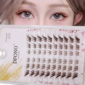 60 pestañas postizas cortas de color marrón natural - 10-12 mm, estilo rizado, adecuadas para principiantes, perfectas para el maquillaje de todos los días | Estilo de pestaña natural | Pestañas rizadas