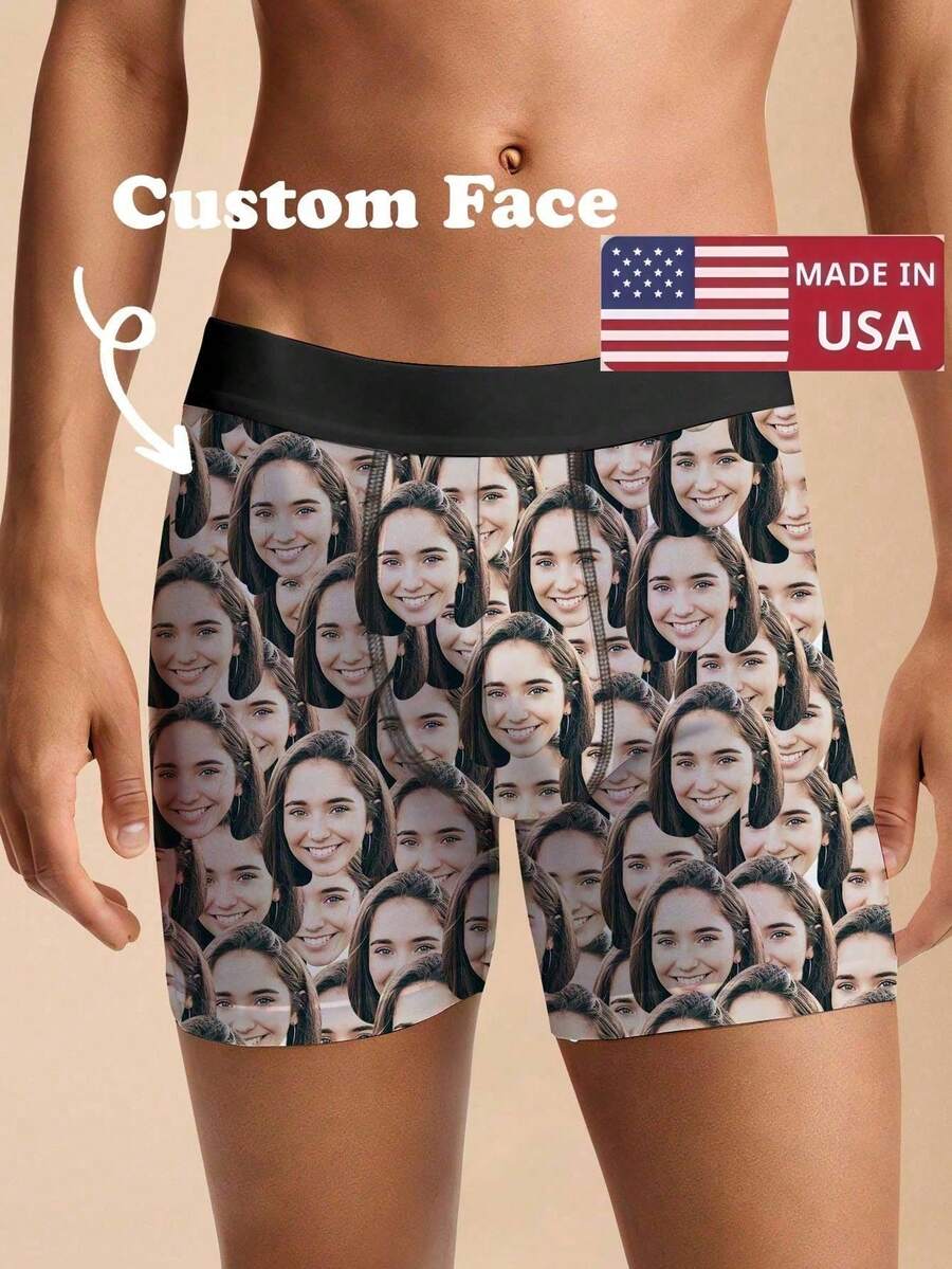 1pc Custom Valentine's Day Boxers For Men, Personalized Men's Underwear, Custom Boxer Briefs, Personalized Boxers For Husband, Custom Funny Faces Boxers Briefs, Valentine Gift, Anniversary Gift, Birthday Gift, Wedding Gift, Best Friend Gift, Gift For Boyfriend, Gift For Husband, Gift For Him,Gymboy - Nhiều màu - Xem 1