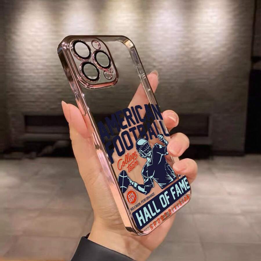 Funda para teléfono compatible con iPhone 17 Air/16e/15/14/13/12/11, Pro, Pro Max, Plus, exquisita artesanía de electrochapado, viene con película para lente para protección contra arañazos y polvo, panel trasero transparente de alta definición - Dorado - Ver 1