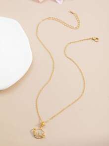 1pc Elegant Creative Design Planet & Star Pendant Necklace For Women - Gold 5 - View 3