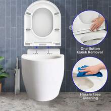 New Luxury Bathroom Soft Closed D-Shaped Toilet Seat Bathroom Heavy Duty Toilet Seat - White - View 5