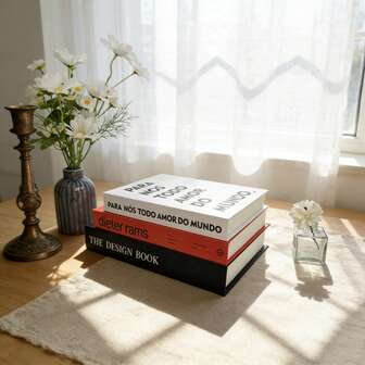 3pcs Decorative Fake Books, Exquisite Realistic Books, Black, Red And White Home Decor, Bedside Table Decor, Bookshelf Decor, Fashionable Accent, Modern Home Decor Accessories