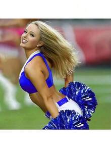 2 piezas de pompones de animadora con cintas, accesorios para actuaciones de danza, accesorios para juegos de baile cuadrado, adecuados para fútbol, baloncesto, fútbol americano y actuaciones deportivas, deportes de equipo, actuaciones de danza y animación