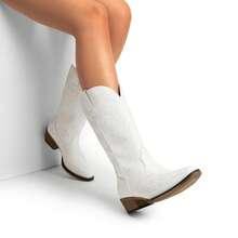 Women Mid-Calf Boots - White - View 10