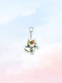 1个亚克力可爱卡通3D猫咪钥匙扣 卡通主题钥匙链挂件 背包装饰/包包配件/书包配件/钱包挂件/朋友礼物