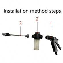 1pc High Pressure Spray Gun, Cleaning Water Gun, Garden Hose Nozzle, Car Cleaning Tool Set, Auto Cleaning Sprayer, Watering Device, Gardening And Lawn Supplies - Light Grey - View 6