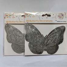12片/24片镂空蝴蝶墙贴，3D蝴蝶贴纸，适用于婚礼装饰、客厅家居装饰、毕业典礼装饰、宿舍装饰、卧室装饰