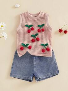Baby Girls Tank Top Co-Ords - Pink - View 6