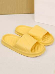 New Fashionable Versatile Soft Yellow Rhombus Pattern Anti-Slip Anti-Odor EVA Material Bathroom Slip-On Men's House Plastic Slippers - Yellow - View 3