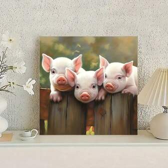 DIY Mosaic Diamond Painting Kit - Suitable For Adults, Beginners And Home Wall Decor! Cute Piglet